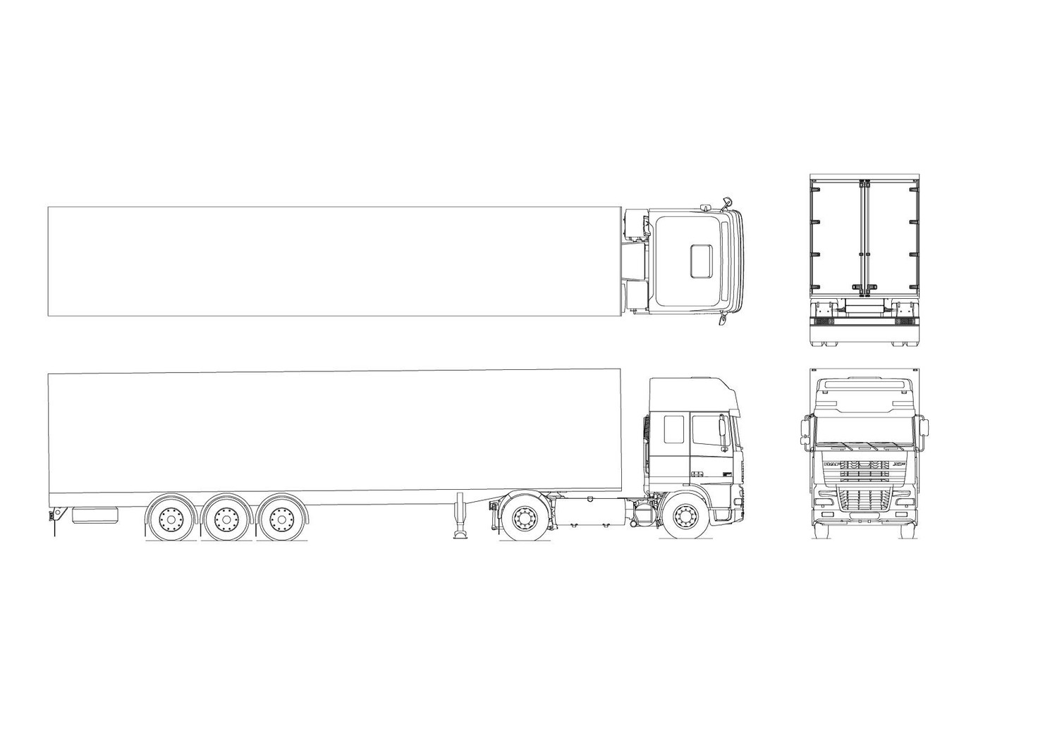 Полуприцеп с грузовиком DAF XF 95 (4 вида)